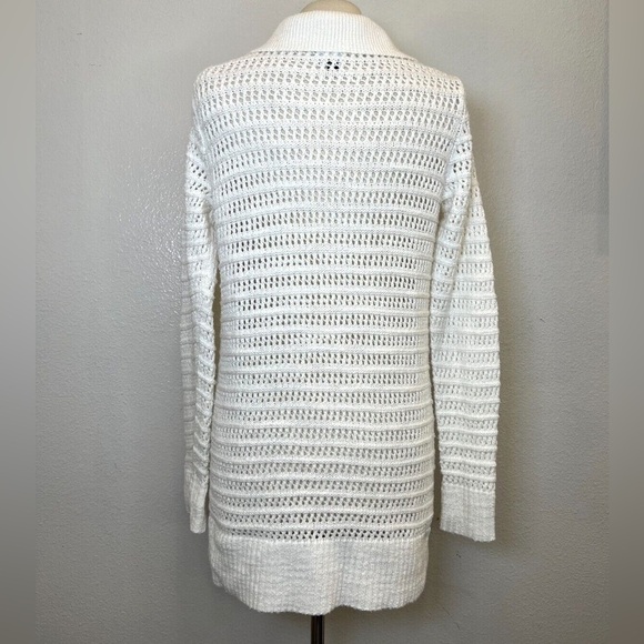 Cabi Open Stitch White Open Knit Open Front Cardigan - Picture 3 of 7